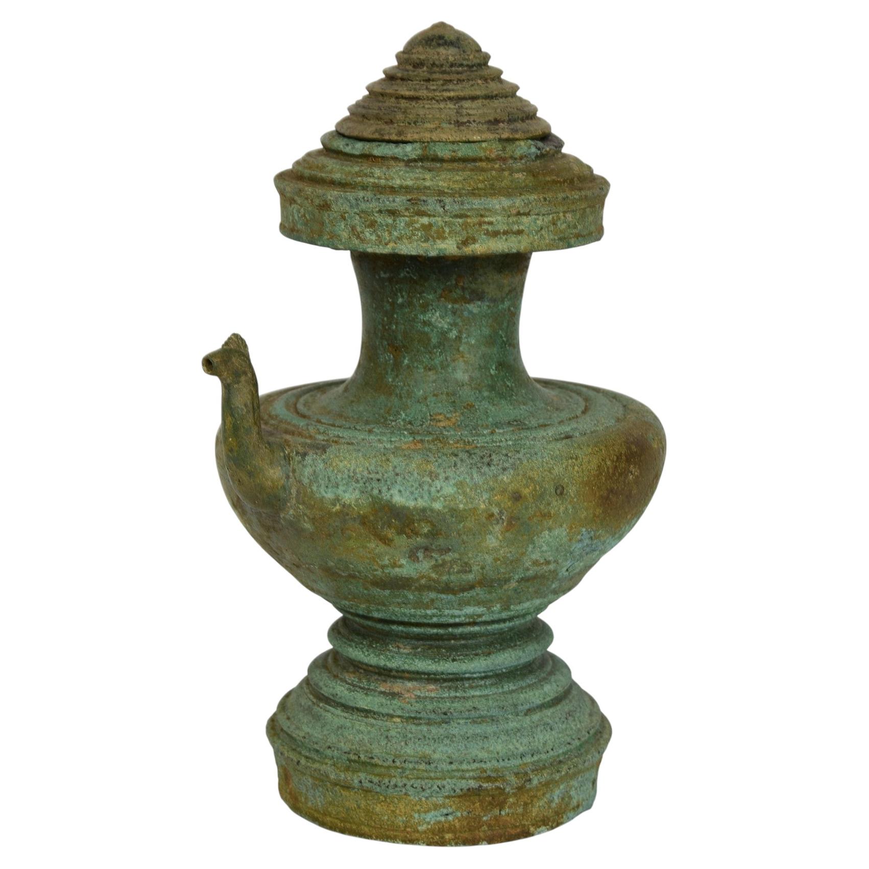 12th Century, Antique Khmer Bronze Kendi