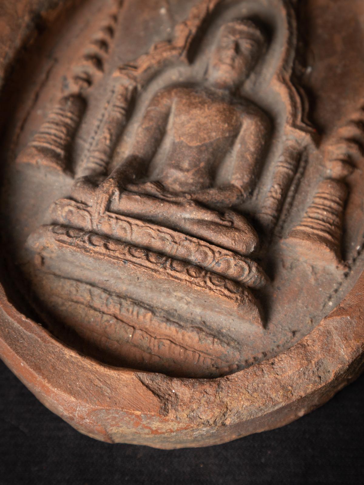 12th century antique pottery Pagan Votive Tablet from Burma - OriginalBuddhas 4