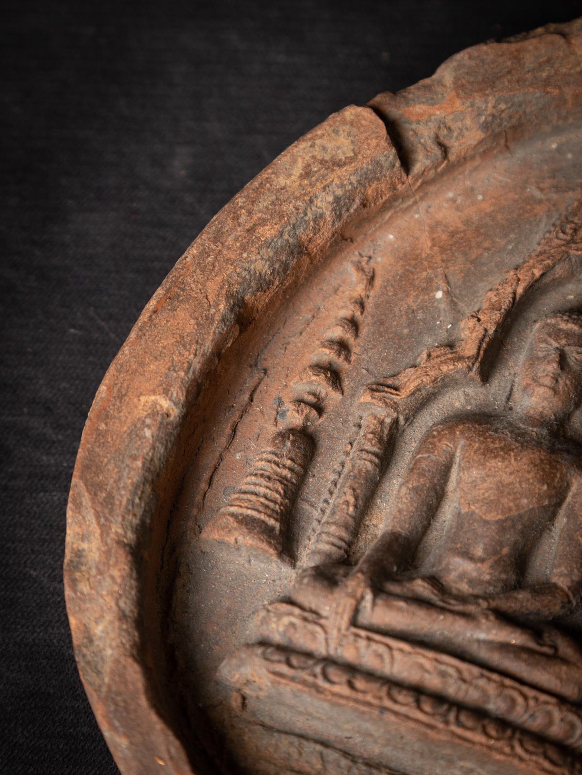 12th century antique pottery Pagan Votive Tablet from Burma - OriginalBuddhas 6