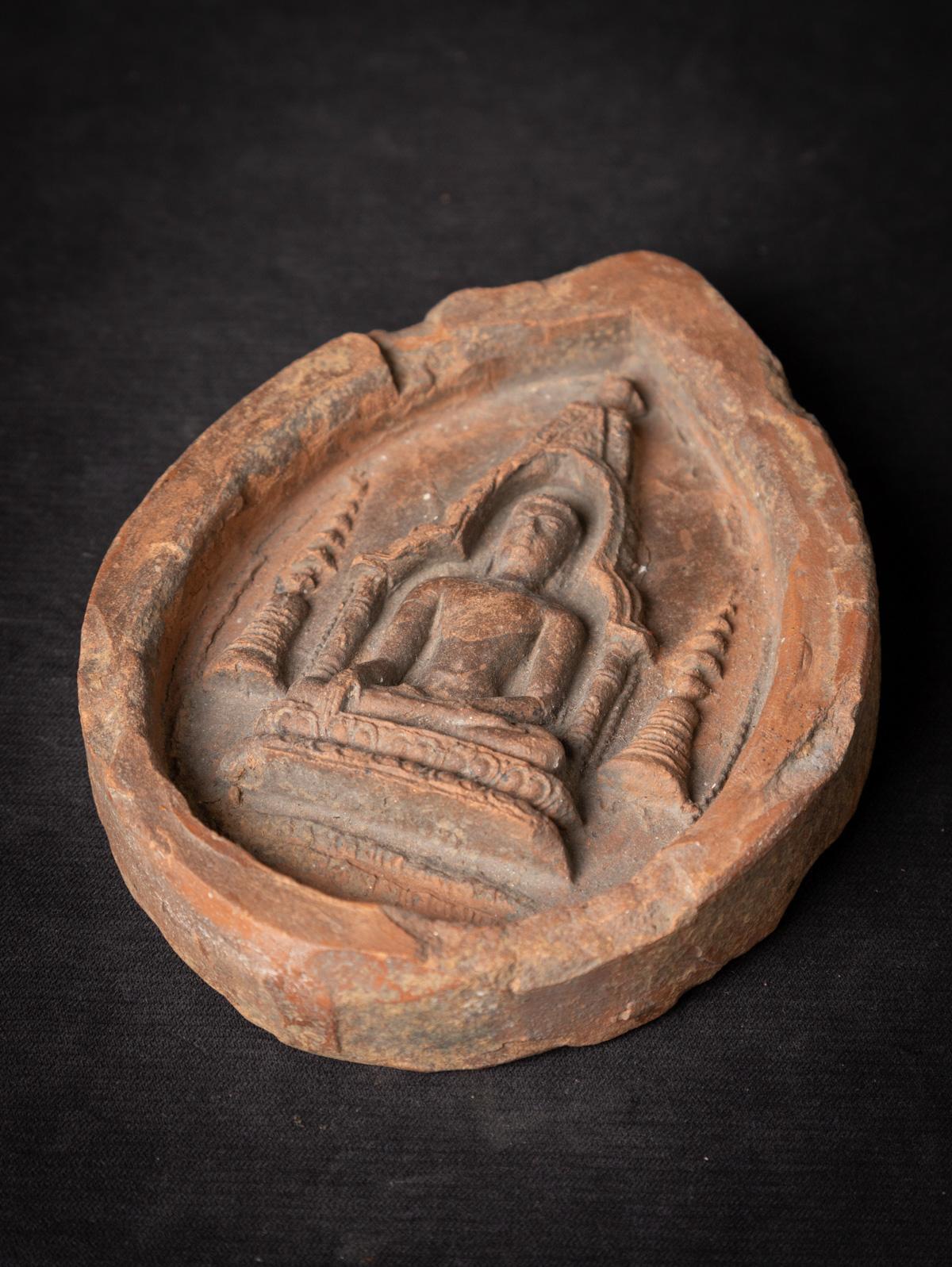 12th century antique pottery Pagan Votive Tablet from Burma - OriginalBuddhas 8