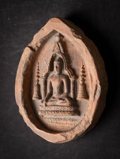12th century antique pottery Pagan Votive Tablet from Burma - OriginalBuddhas