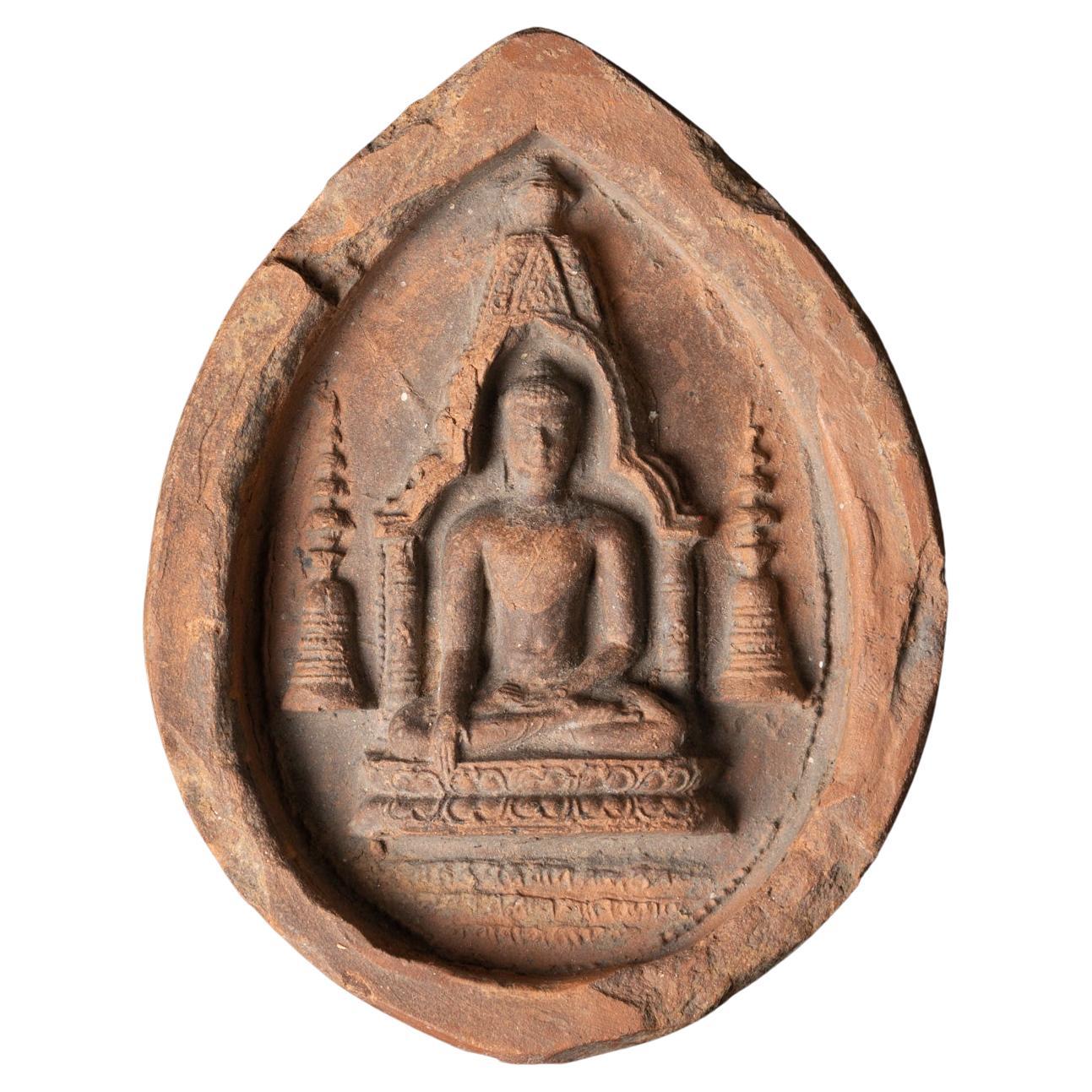 12th century antique pottery Pagan Votive Tablet from Burma - OriginalBuddhas