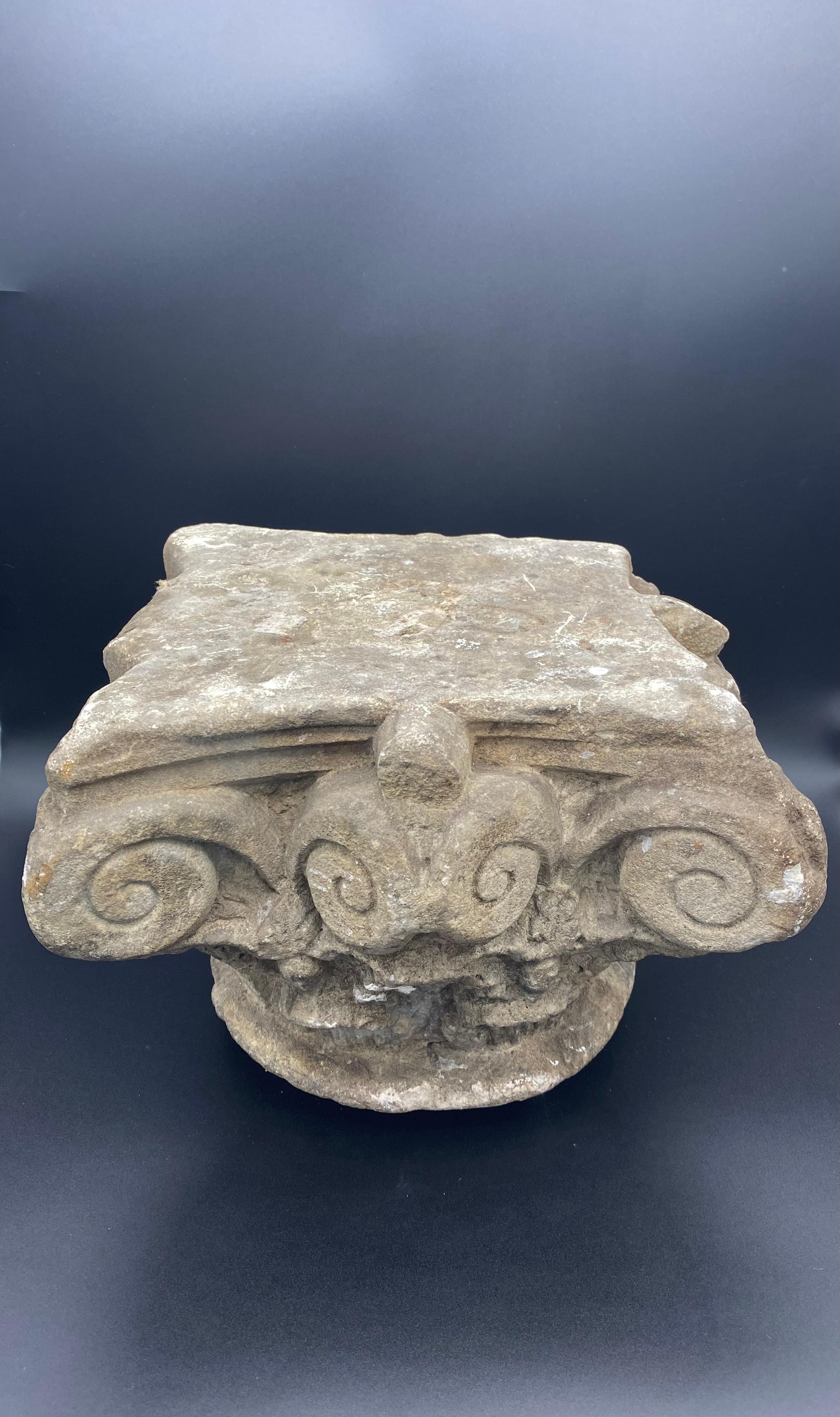 12th Century Corinthian Limestone Capital For Sale 5