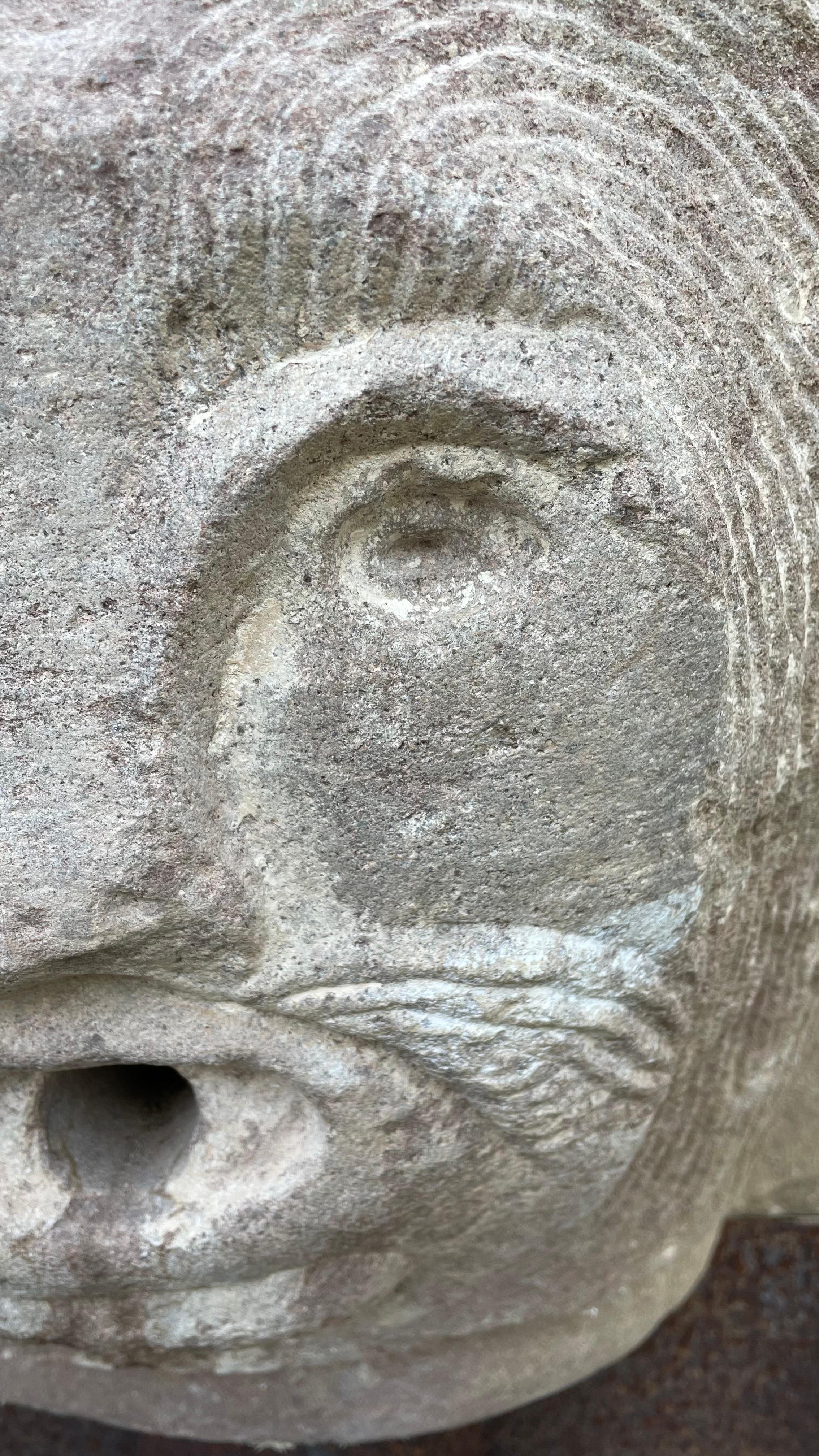 12th Century Romanesque Limestone Spanish Lion Head Fountain 8