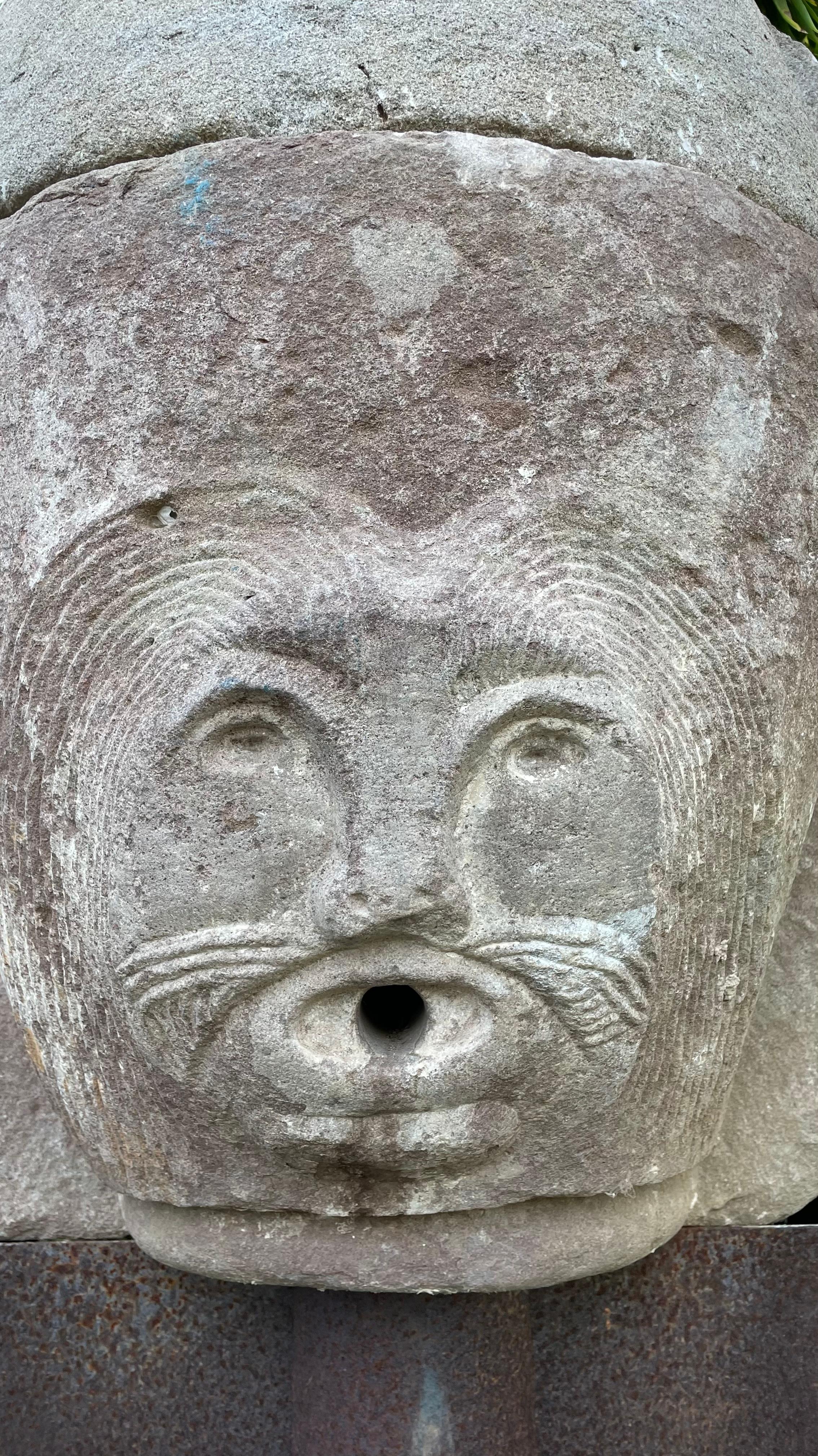 12th Century Romanesque Limestone Spanish Lion Head Fountain 10