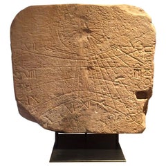 Antique 12th Century Sandstone Zodiac Sundial