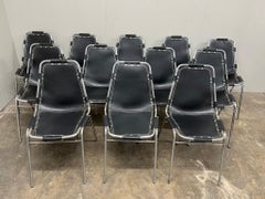 12x Black Leather Charlotte Perriand for Les Arcs Ski Resort Dining Chairs