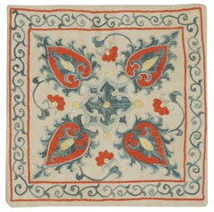 12"x12" 100% Silk Cushion Cover. Uzbek Throw Pillow. Embroidered Accent Pillow