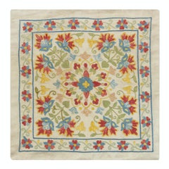 12"x12" 100% Silk Cushion Cover. Uzbek Throw Pillow. Embroidered Accent Pillow