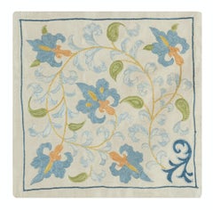 12"x12" 100% Silk Embroidered Accent Pillow Cover. Traditional Cushion Cover
