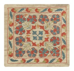 12"x12" 100% Silk Embroidered Accent Pillow Cover. Traditional Cushion Cover.