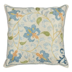 12 "x12" Housse de coussin d'appoint brodée 100% soie. Housse de coussin traditionnelle