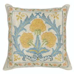 12"x12" All Silk Cushion Cover. Handmade Throw Pillow. Embroidered Accent Pillow