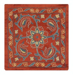 Copricuscino 12 "x12" interamente in seta. Cuscino d'accento tradizionale ricamato