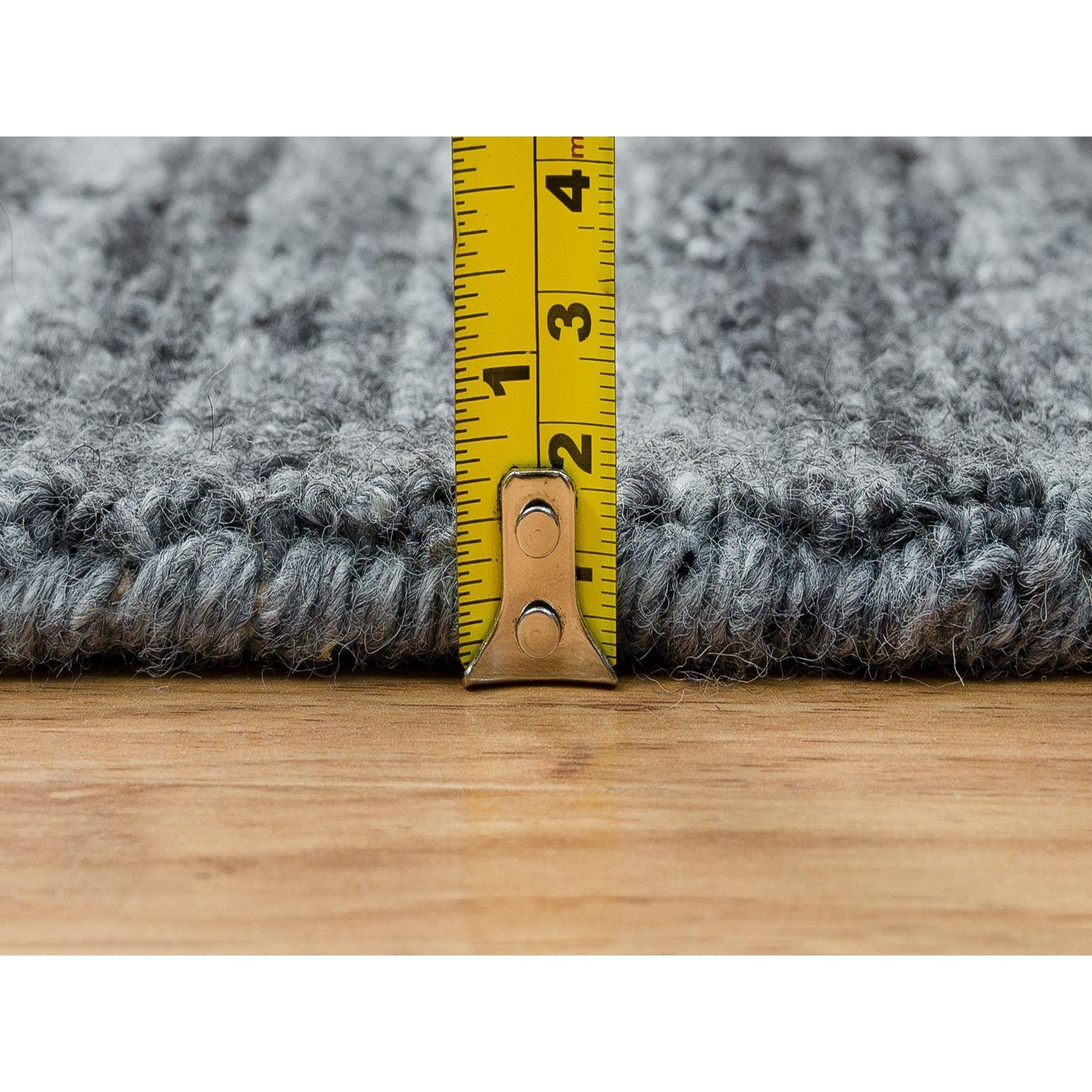 12'x12' Arsenic Gray Modern Striae Design Natural Wool Hand Loomed Square Rug For Sale 4