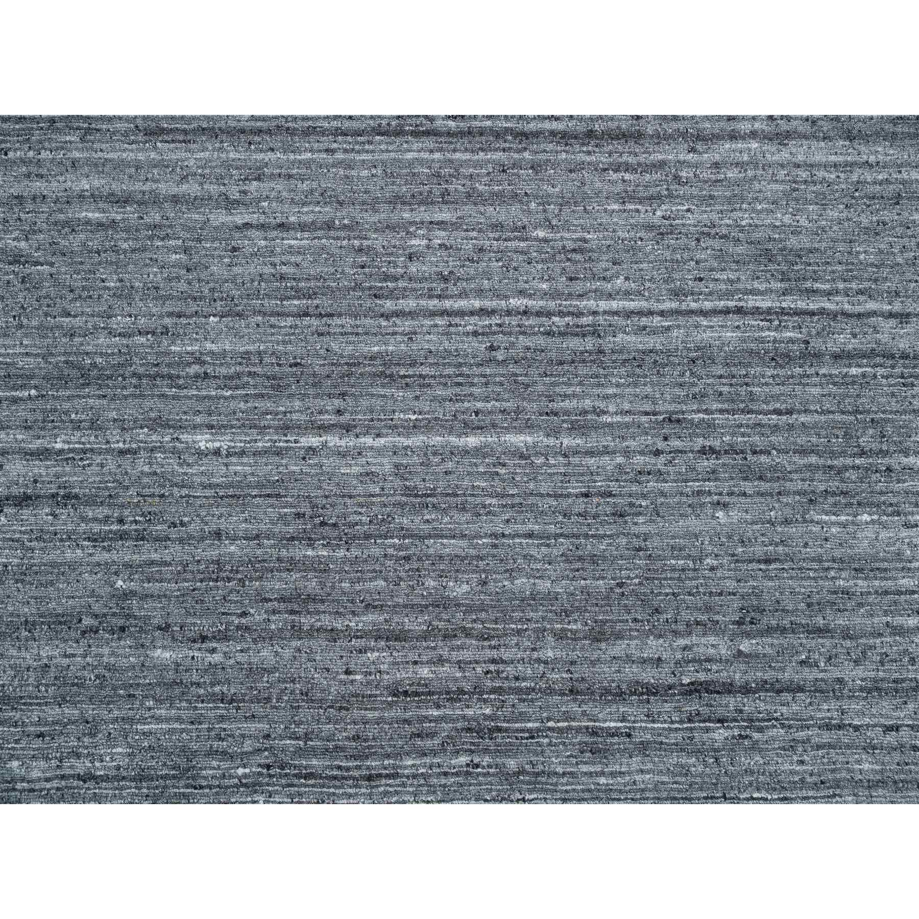 12'x12' Arsenic Gray Modern Striae Design Natural Wool Hand Loomed Square Rug For Sale 2