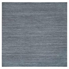 12'x12' Arsenic Gray Modern Striae Design Natural Wool Hand Loomed Square Rug
