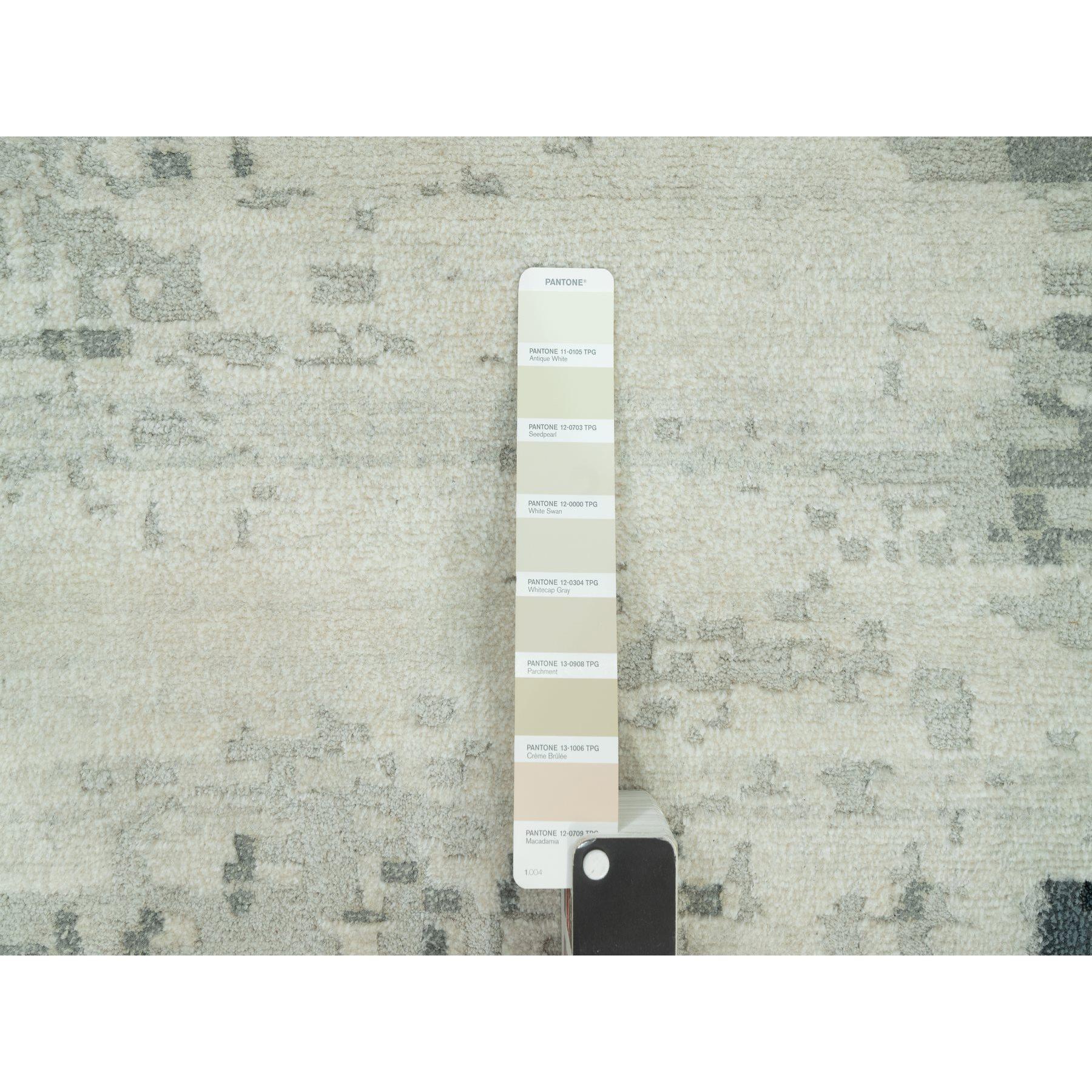 12'x12' Schwarzer handgeknüpfter, weicher, abstrakter Teppich aus Wolle und Seide mit abstraktem Design (21. Jahrhundert und zeitgenössisch) im Angebot