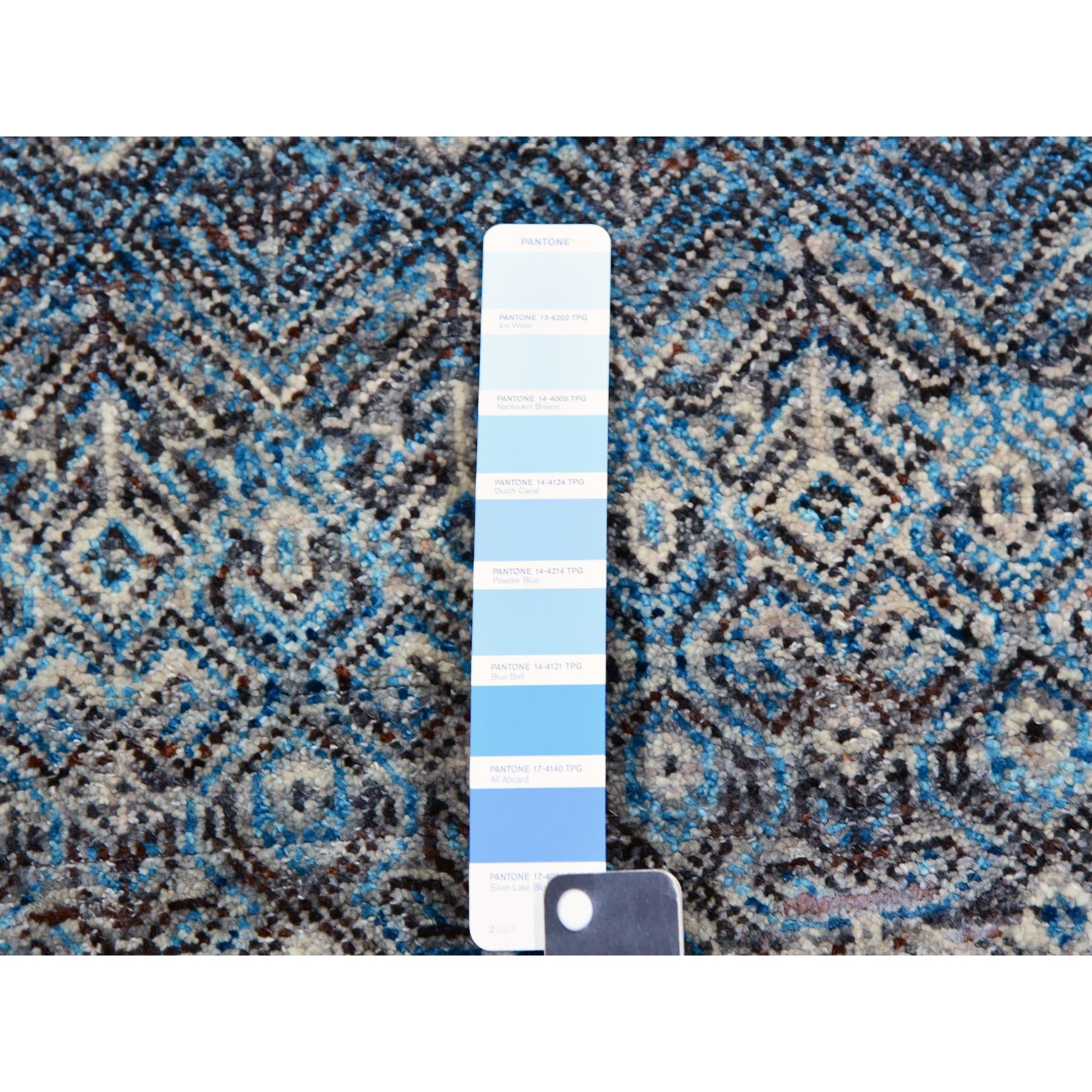 12'x12' Blauer handgeknüpfter Plüsch Wolle Kohinoor Herat Small Design Quadratischer Teppich (21. Jahrhundert und zeitgenössisch) im Angebot