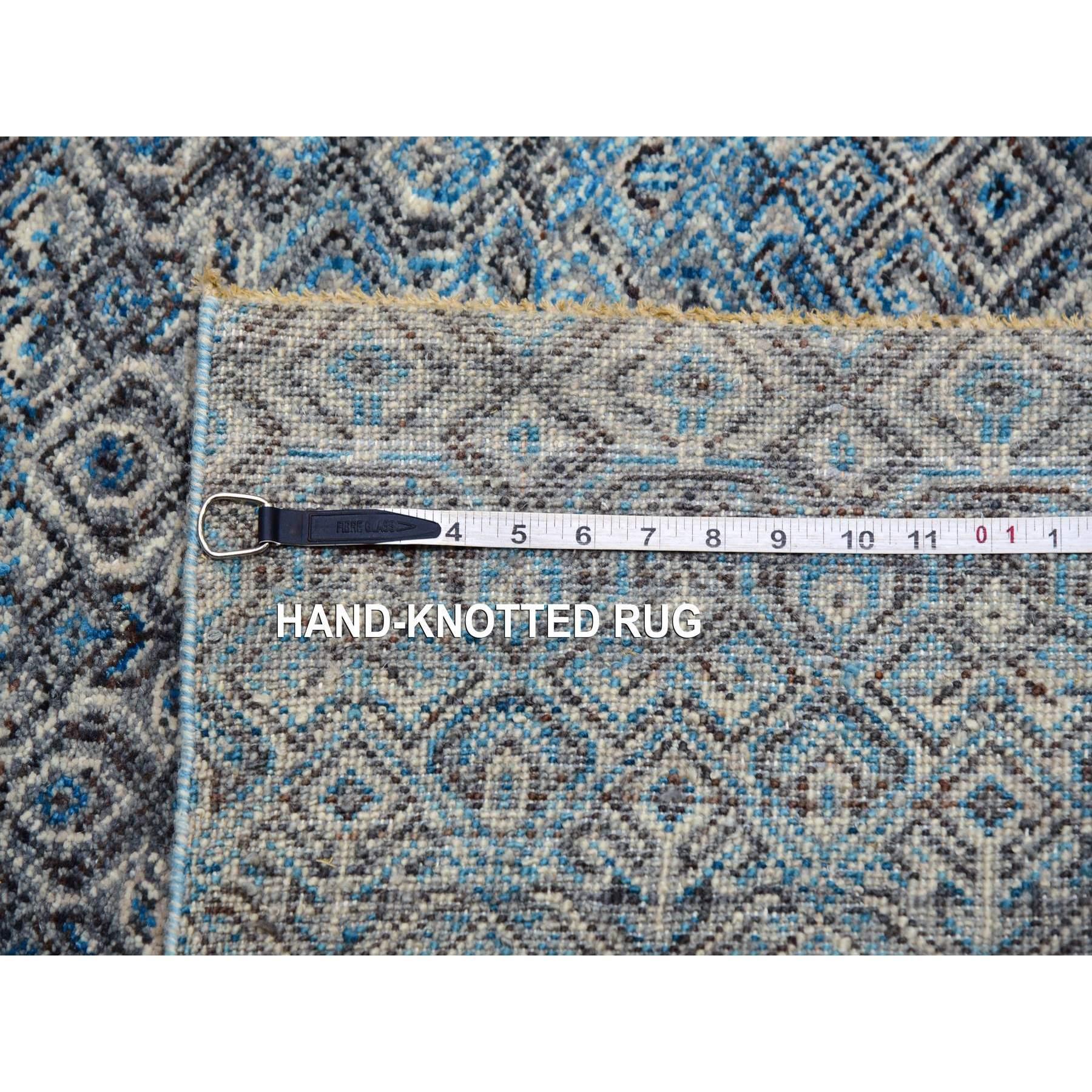 12'x12' Blue Kohinoor Herat Geometric Design Hand Knotted Wool Square Rug For Sale 4