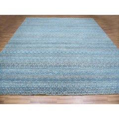 12'x12' Blue Kohinoor Herat Geometric Design Hand Knotted Wool Square Rug