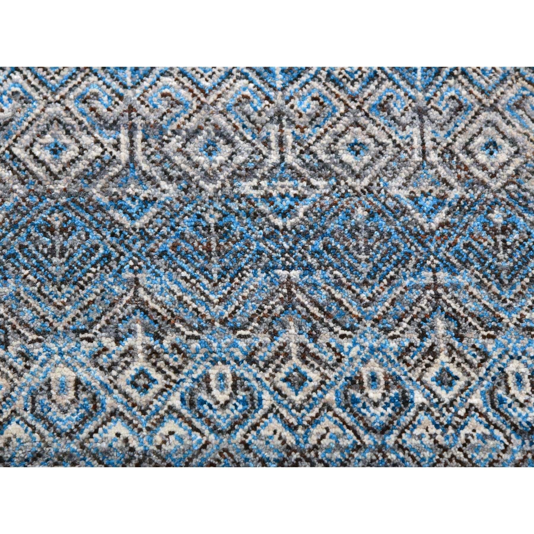 12'x12' Blue Kohinoor Herat Geometric Design Hand Knotted Wool Square Rug For Sale 1