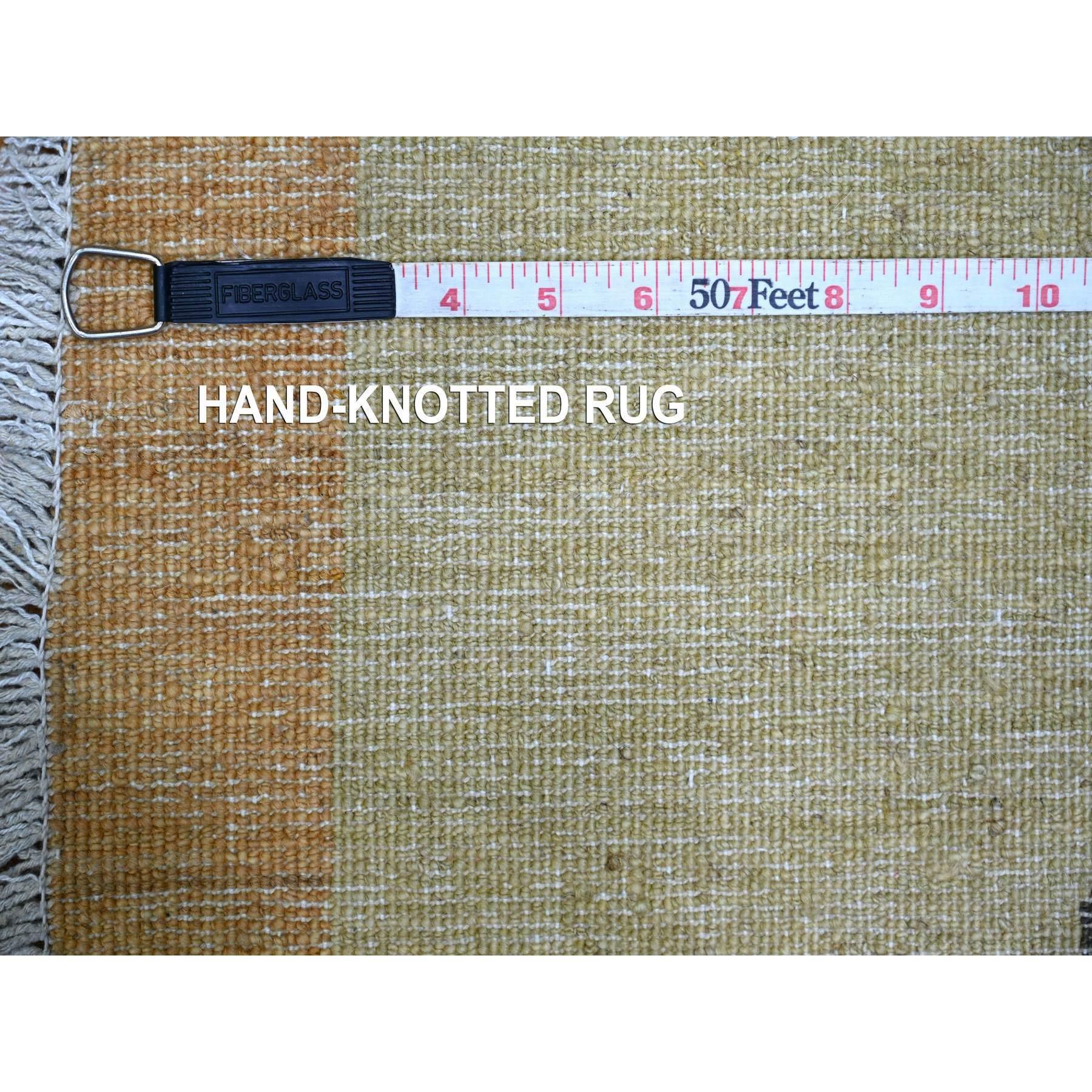 12'x12' Brown Chinese Art Deco Inspired Peshawar Hand Knotted Wool Round Rug en venta 4