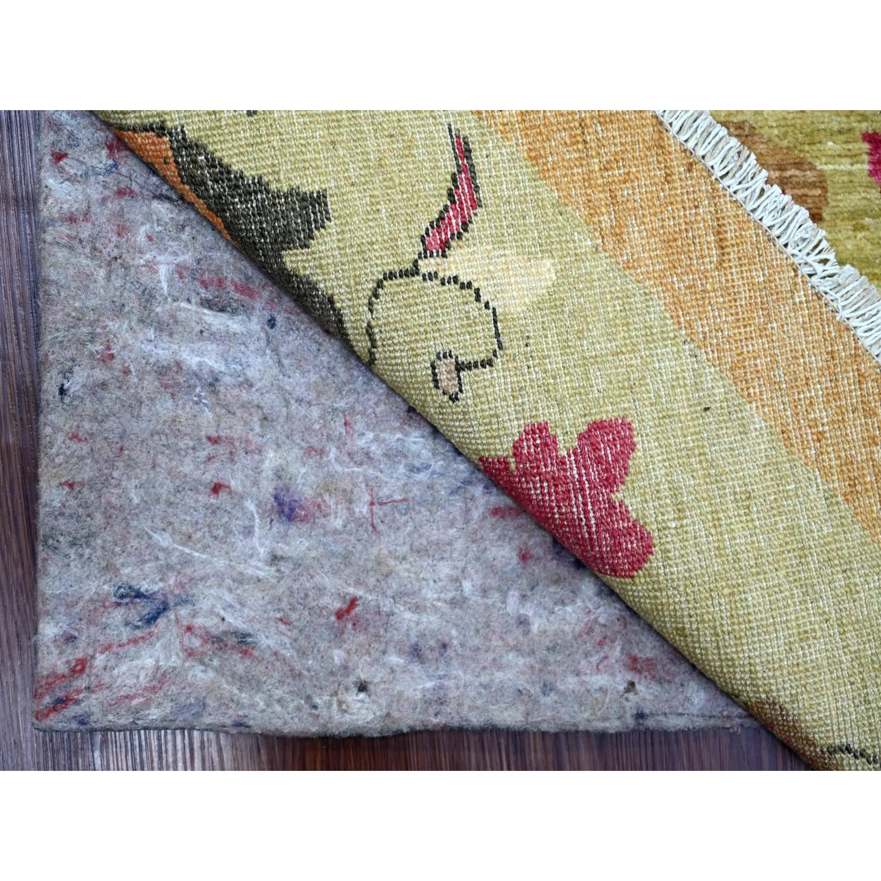 12'x12' Brown Chinese Art Deco Inspired Peshawar Hand Knotted Wool Round Rug Anudado a mano en venta