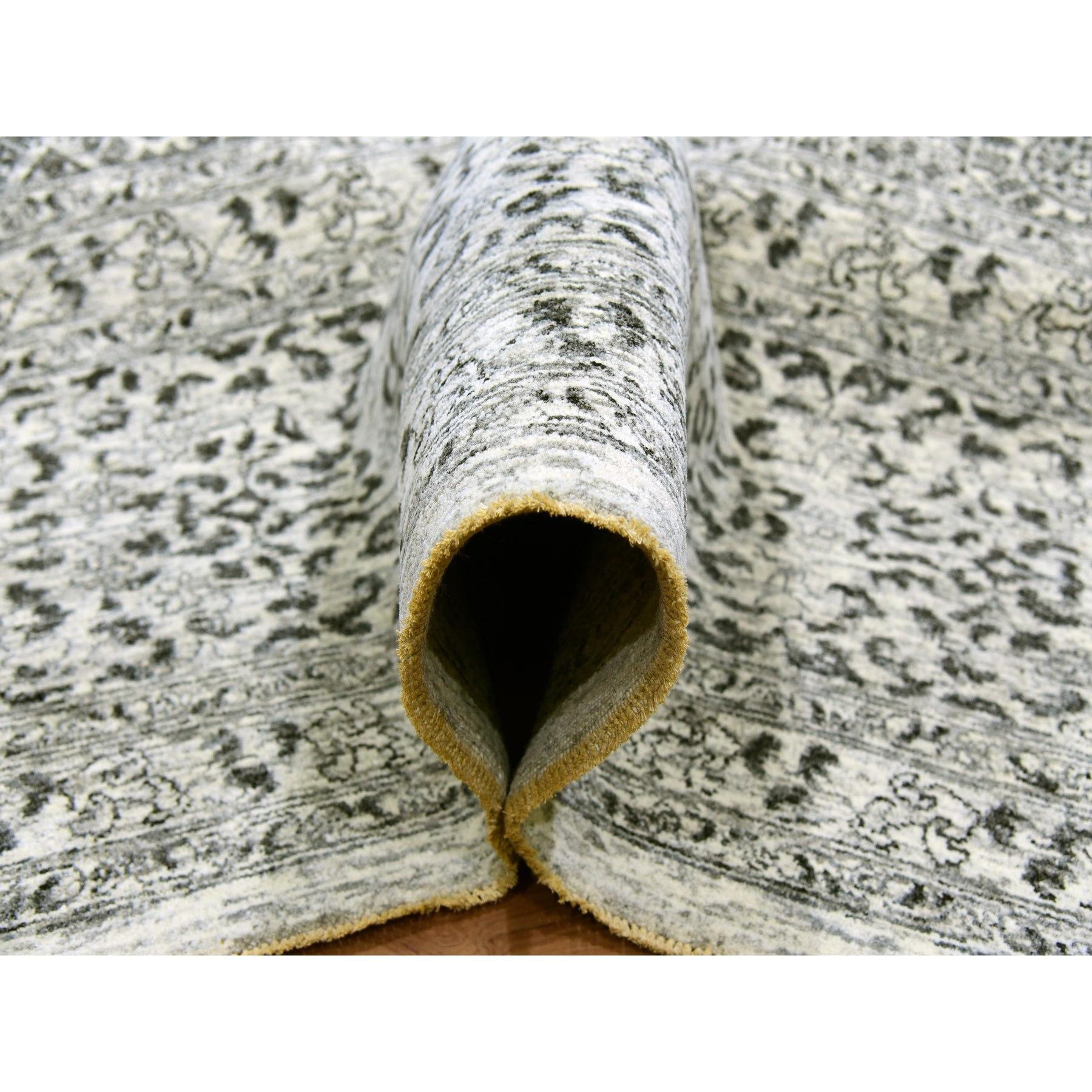Hand-Knotted 12'x12' Cloud White Undyed Soft Wool Hand Knotted Mamluk Dynasty Square Rug For Sale