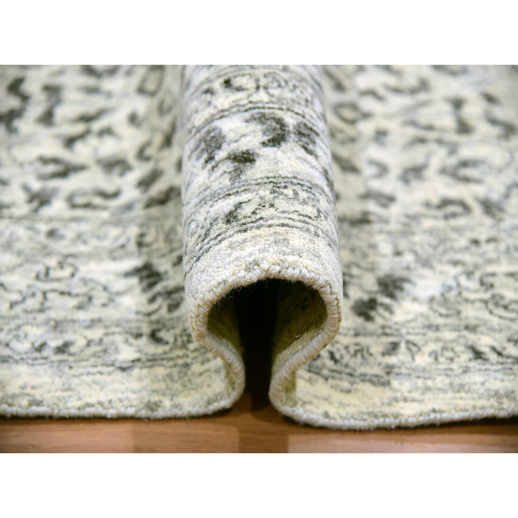 12'x12' Decorators Alfombra Oriental Redonda de Lana Anudada a Mano Blanca Dinastía Mameluca Anudado a mano en venta