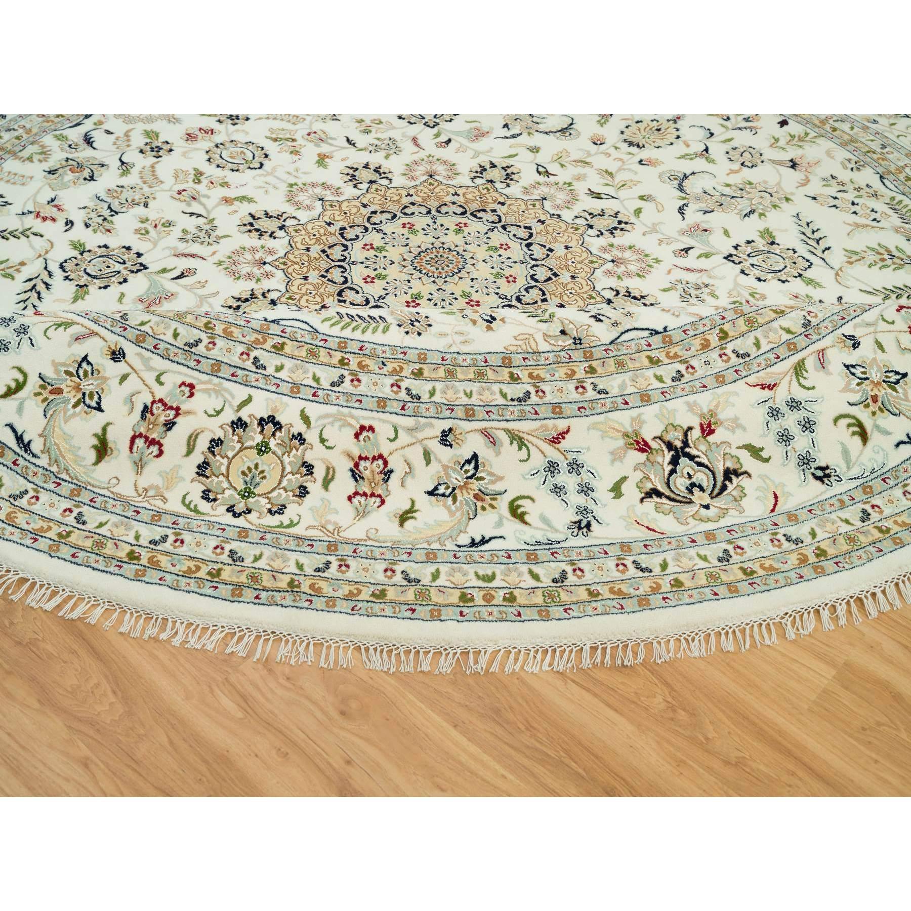 12'x12' Taube Weiß, handgeknüpft, 250 KPSI, 100% Wolle, Nain Orientalischer Teppich, Nain im Zustand „Neu“ im Angebot in Carlstadt, NJ