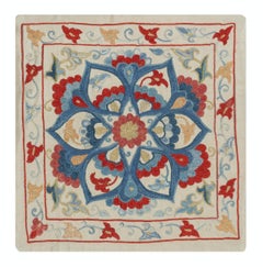 12"x12" Embroidered 100% Silk Cushion Cover. Traditional Handmade Accent Pillow