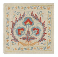 12"x12" Embroidered 100% Silk Cushion Cover. Traditional Home Decor Throw Pillow