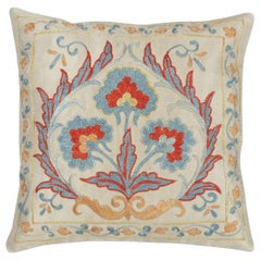 12"x12" Embroidered 100% Silk Cushion Cover. Traditional Home Decor Throw Pillow