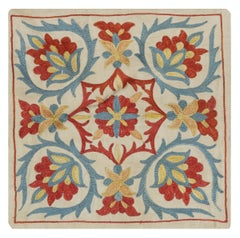 12"x12" Embroidered All Silk Cushion Cover. Traditional Accent Pillow
