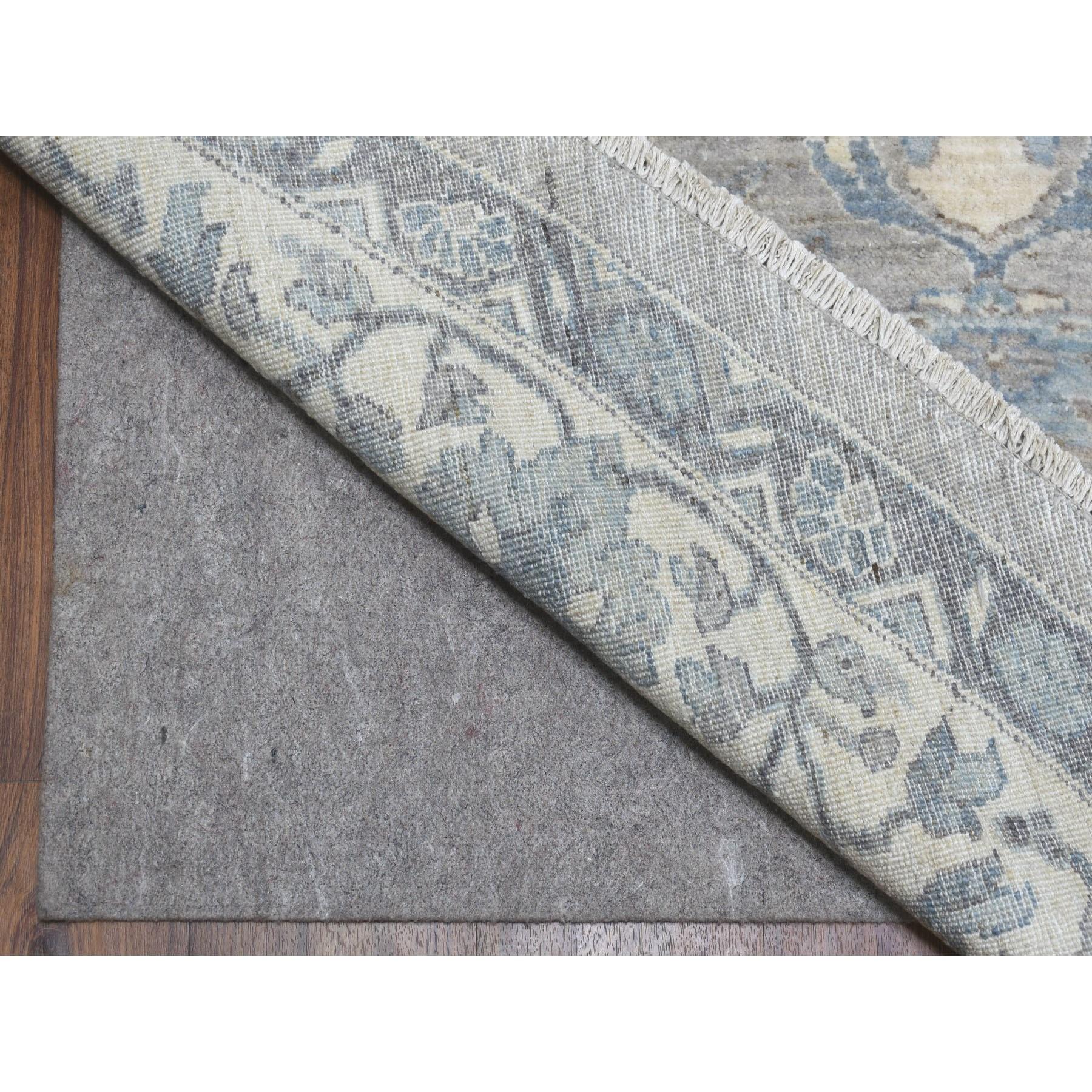 12'x12' Gray Afghan Peshawar with Ziegler Mahal Design Organic Wool Rug In New Condition For Sale In Carlstadt, NJ