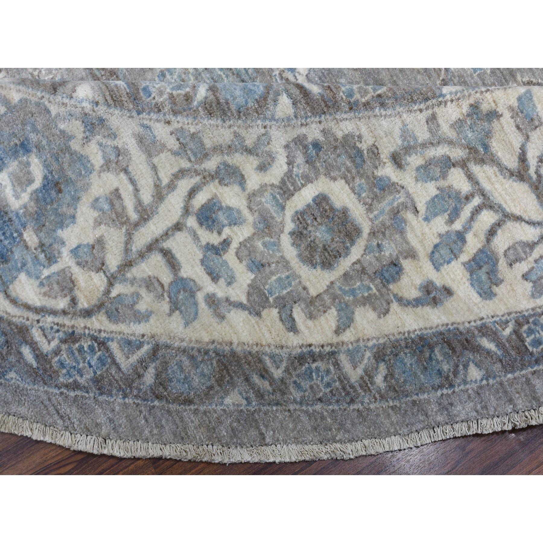 12'x12' Gray Afghan Peshawar with Ziegler Mahal Design Organic Wool Rug For Sale 1