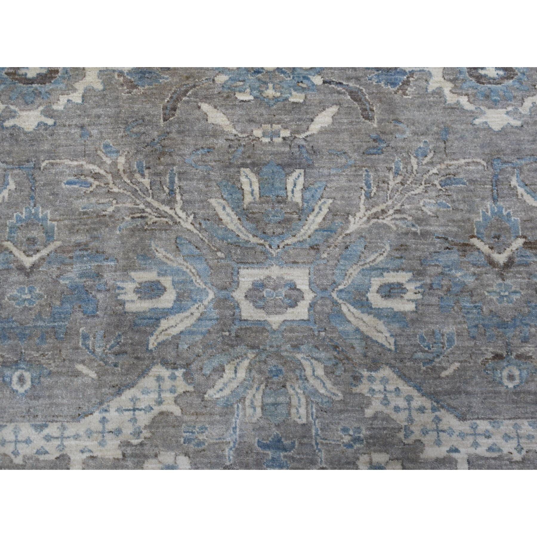 12'x12' Gray Afghan Peshawar with Ziegler Mahal Design Organic Wool Rug For Sale 3