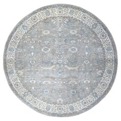 12'x12' Gray Afghan Peshawar with Ziegler Mahal Design Organic Wool Rug