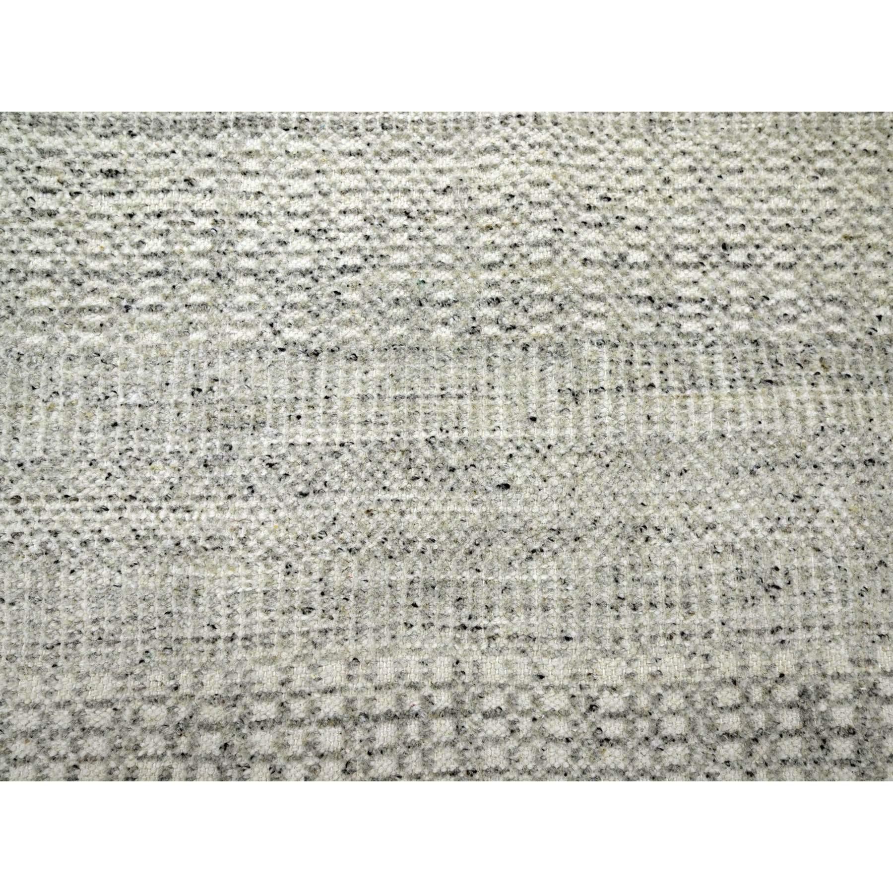 12'x12' Tappeto rotondo in lana annodata a mano, grigio, con disegno di erba ossidata e afflosciata in vendita 1