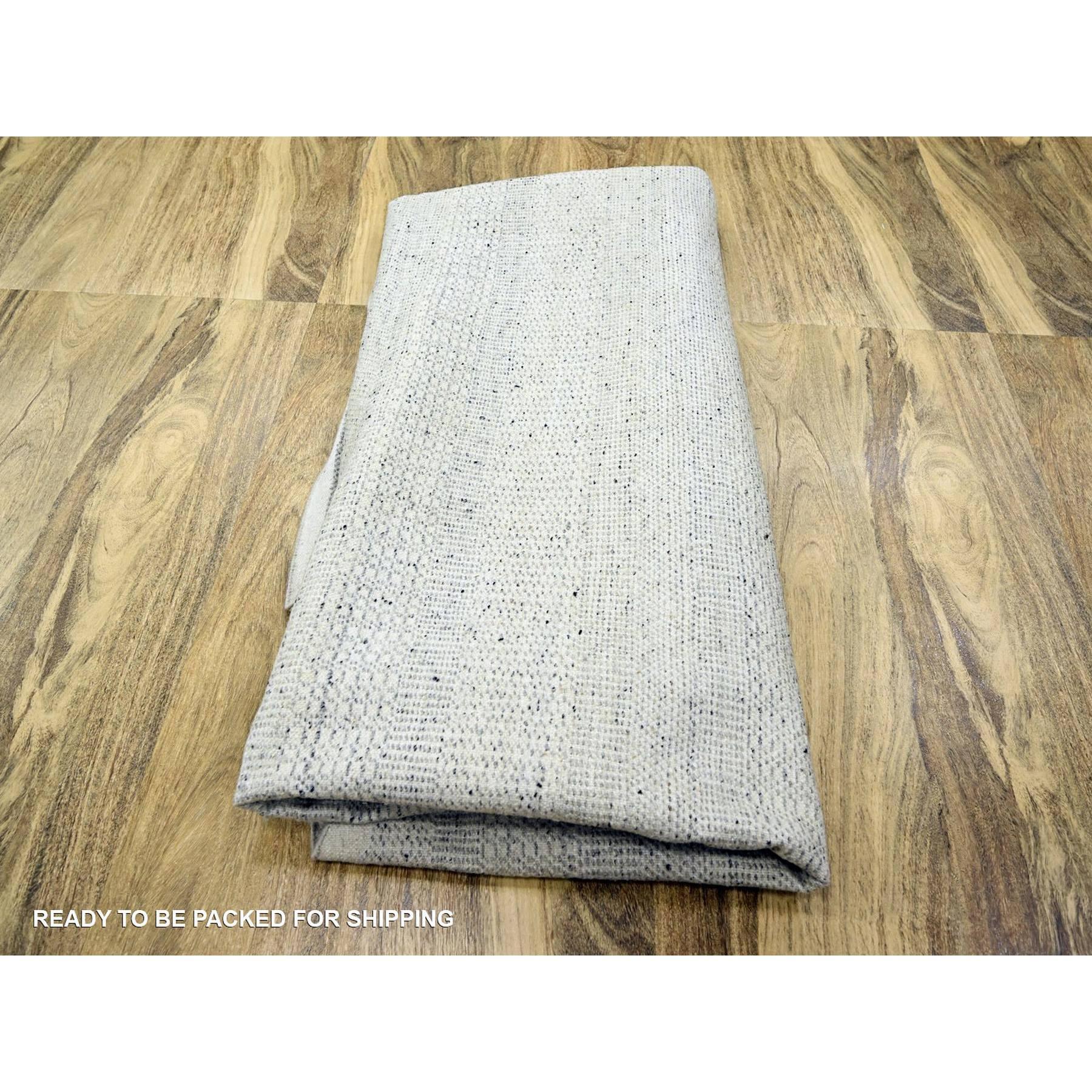 12'x12' Tappeto rotondo in lana annodata a mano, grigio, con disegno di erba ossidata e afflosciata in vendita 2