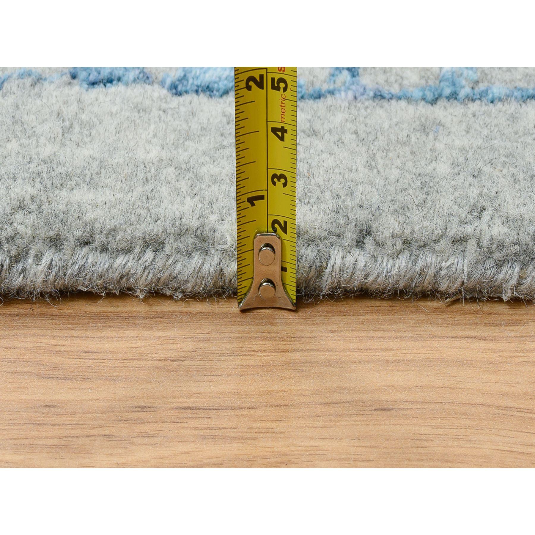 12'x12' Grau, feiner Jacquard-Teppich aus handgewebter Wolle und pflanzlicher Seide, quadratisch im Angebot 3