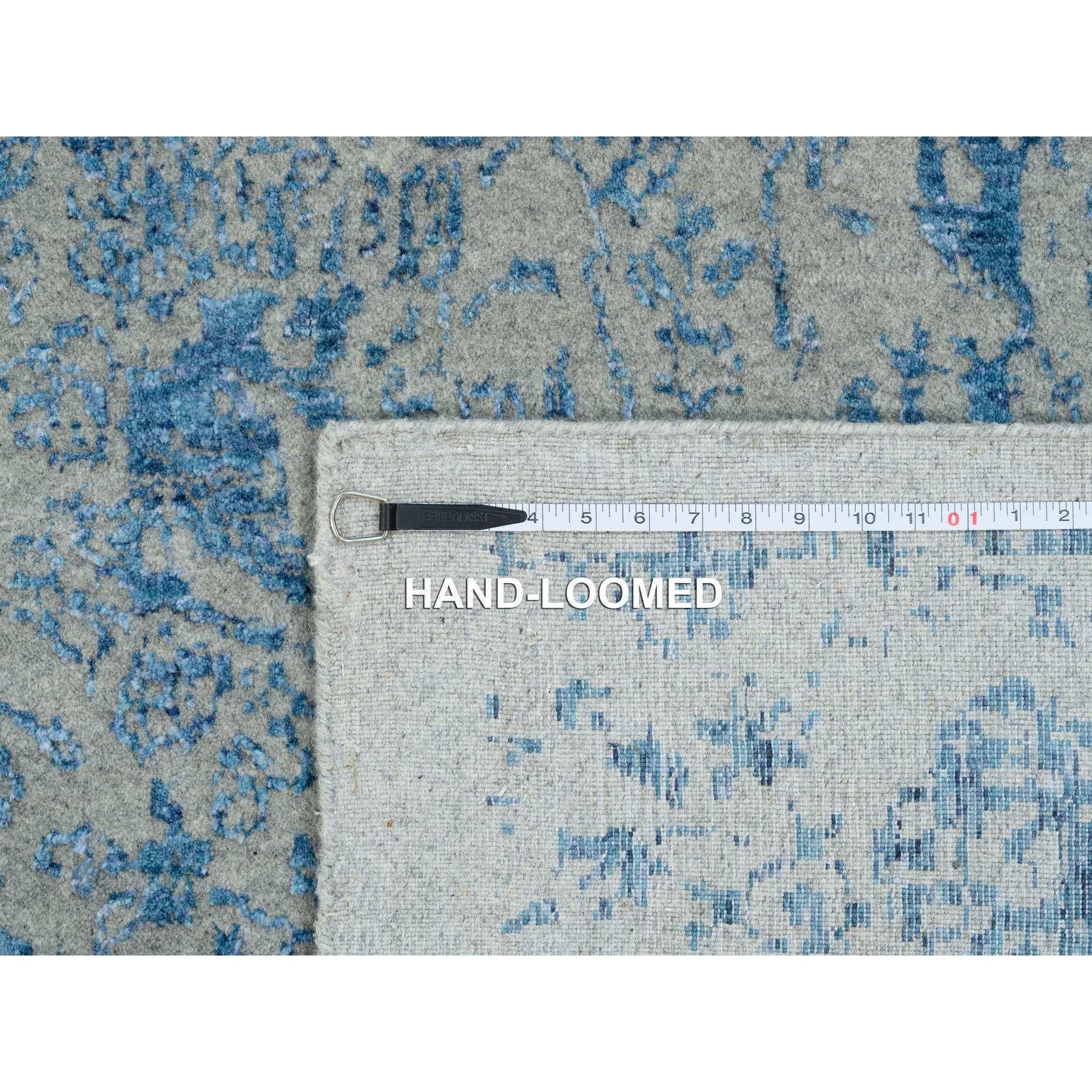 12'x12' Grau, feiner Jacquard-Teppich aus handgewebter Wolle und pflanzlicher Seide, quadratisch im Angebot 4
