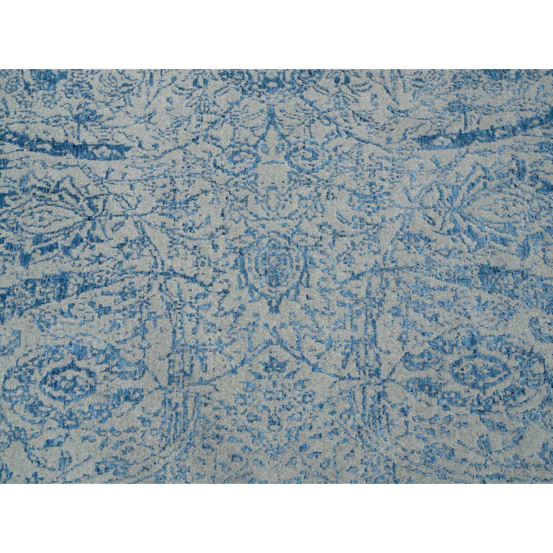 12'x12' Grau, feiner Jacquard-Teppich aus handgewebter Wolle und pflanzlicher Seide, quadratisch im Angebot 1