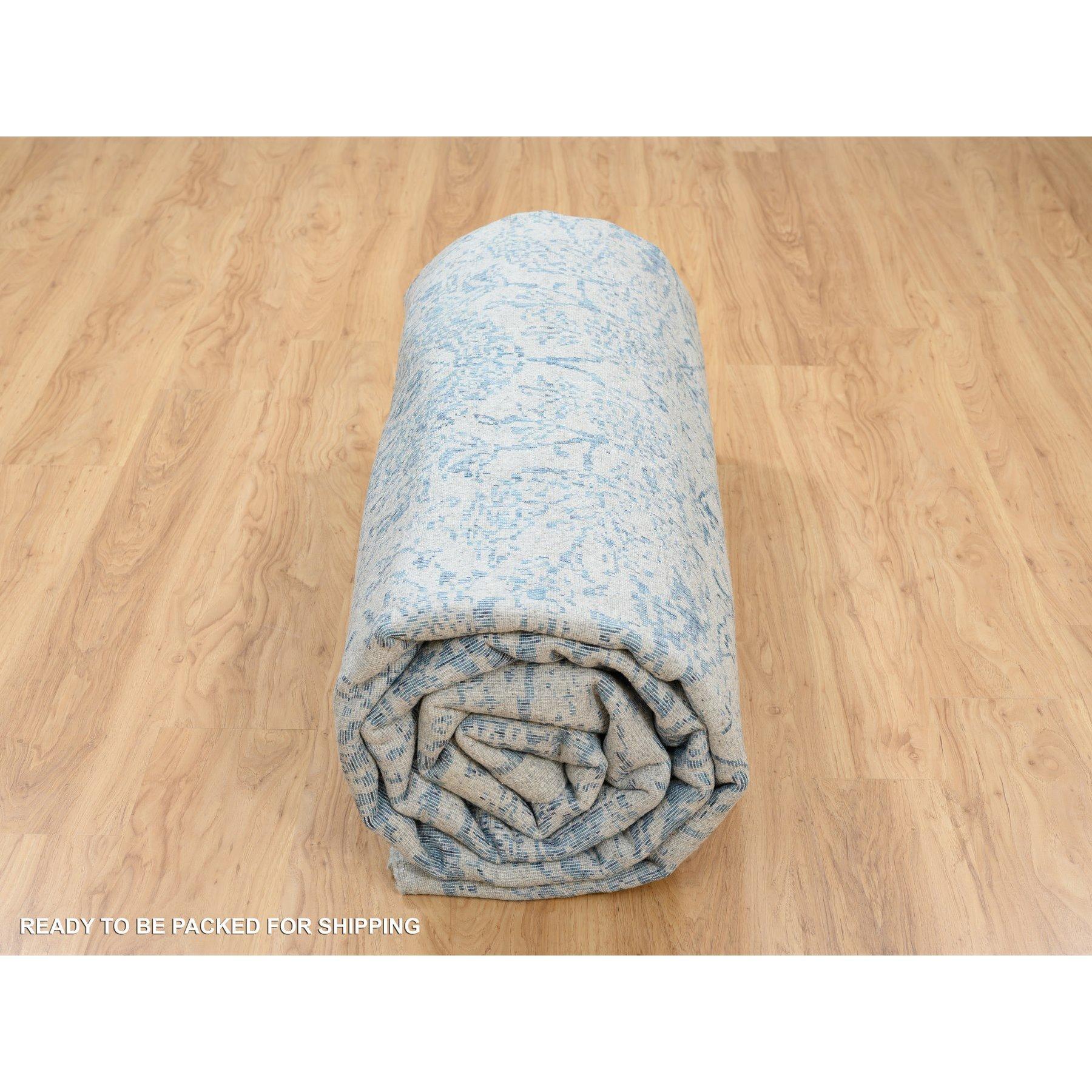 12'x12' Grau, feiner Jacquard-Teppich aus handgewebter Wolle und pflanzlicher Seide, quadratisch im Angebot 2