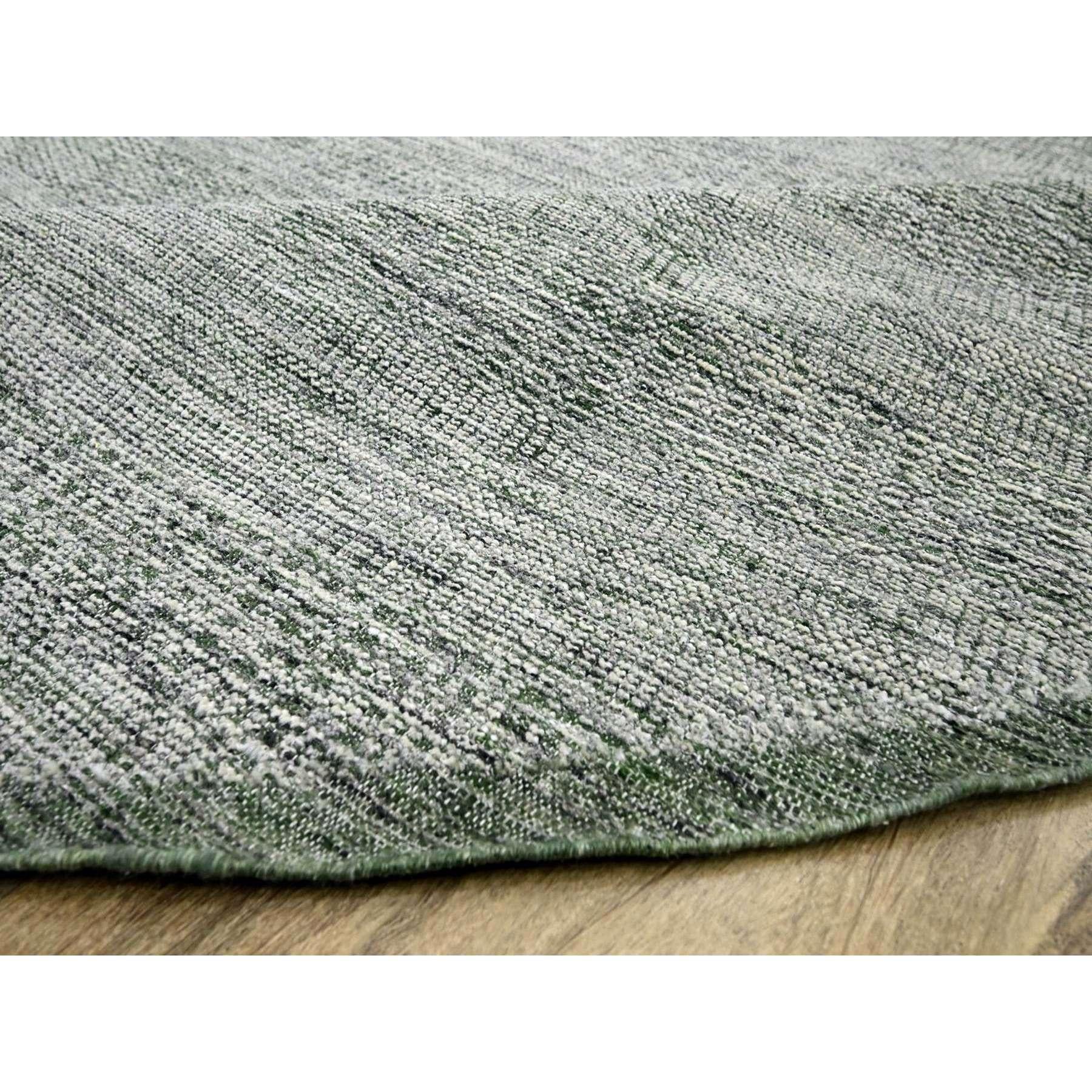 Tapis rond en laine nouée à la main 12'x12' vert Oxidized and Distressed Grass Design Neuf - En vente à Carlstadt, NJ