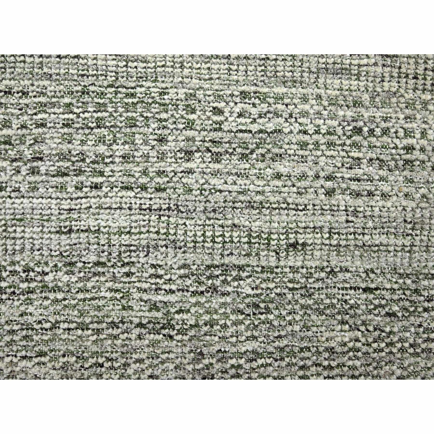 Laine Tapis rond en laine nouée à la main 12'x12' vert Oxidized and Distressed Grass Design en vente