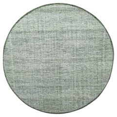 Tapis rond en laine nouée à la main 12'x12' vert Oxidized and Distressed Grass Design