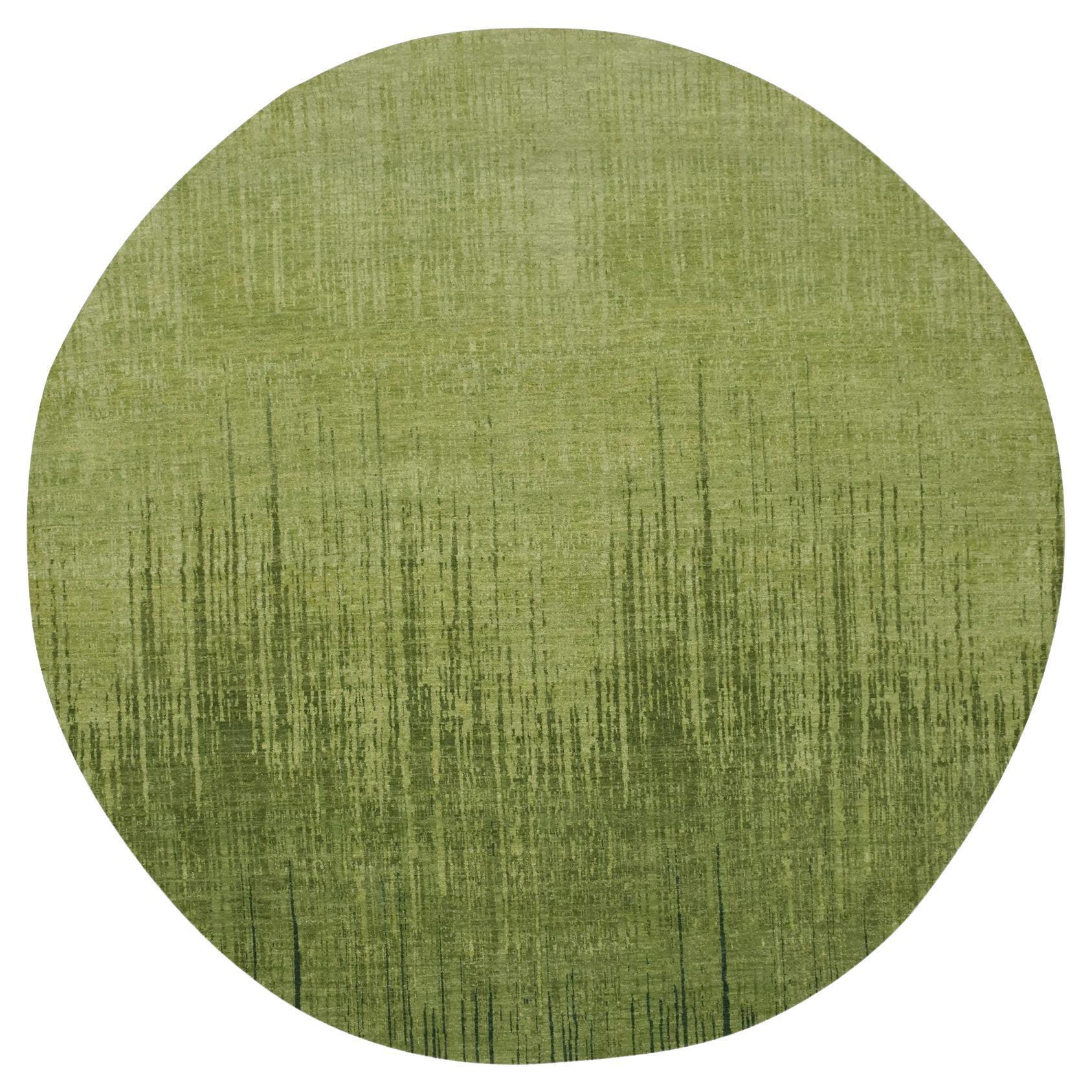 12'x12' Greene & Greene Greene Design/One annodato a mano in morbida lana, tappeto orientale rotondo
