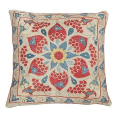 12"x12" Hand Embroidered All Silk Accent Pillow Cover. Traditional Cushion Cover